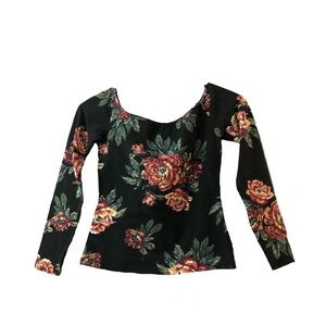Charlotte Russe Off The Shoulder Flower Shirt